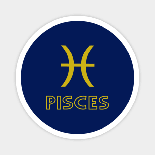 Astrology Pisces Sign Symbol Gold Magnet